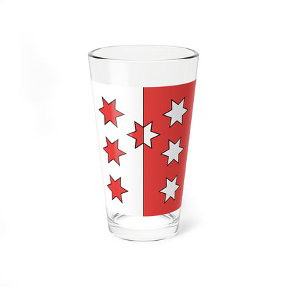 Flag of Canton of Valais 1628-1802 (Switzerland) Pint Glass 16oz