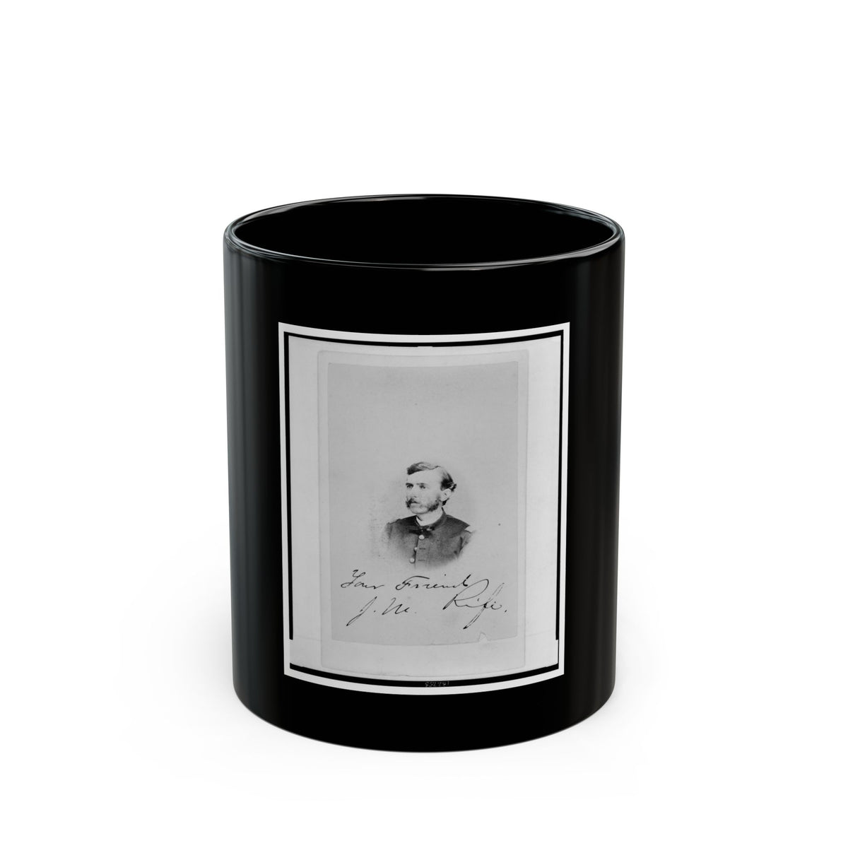 Jacob M. Rife, Captain, 7th West Virginia Cavalry, Head-And-Shoulders Portrait, Wearing Uniform, Facing Left (U.S. Civil War) Black Coffee Mug