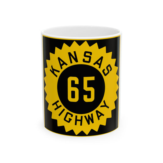 K-65 1926 (Kansas) (Road Sign) White Coffee Mug