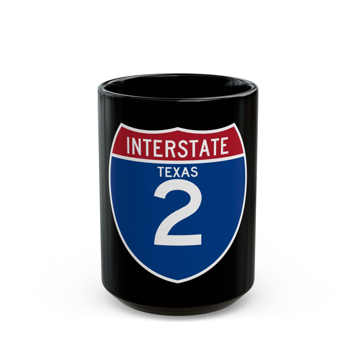 Interstate 2 (U.S. Highways) Black Coffee Mug