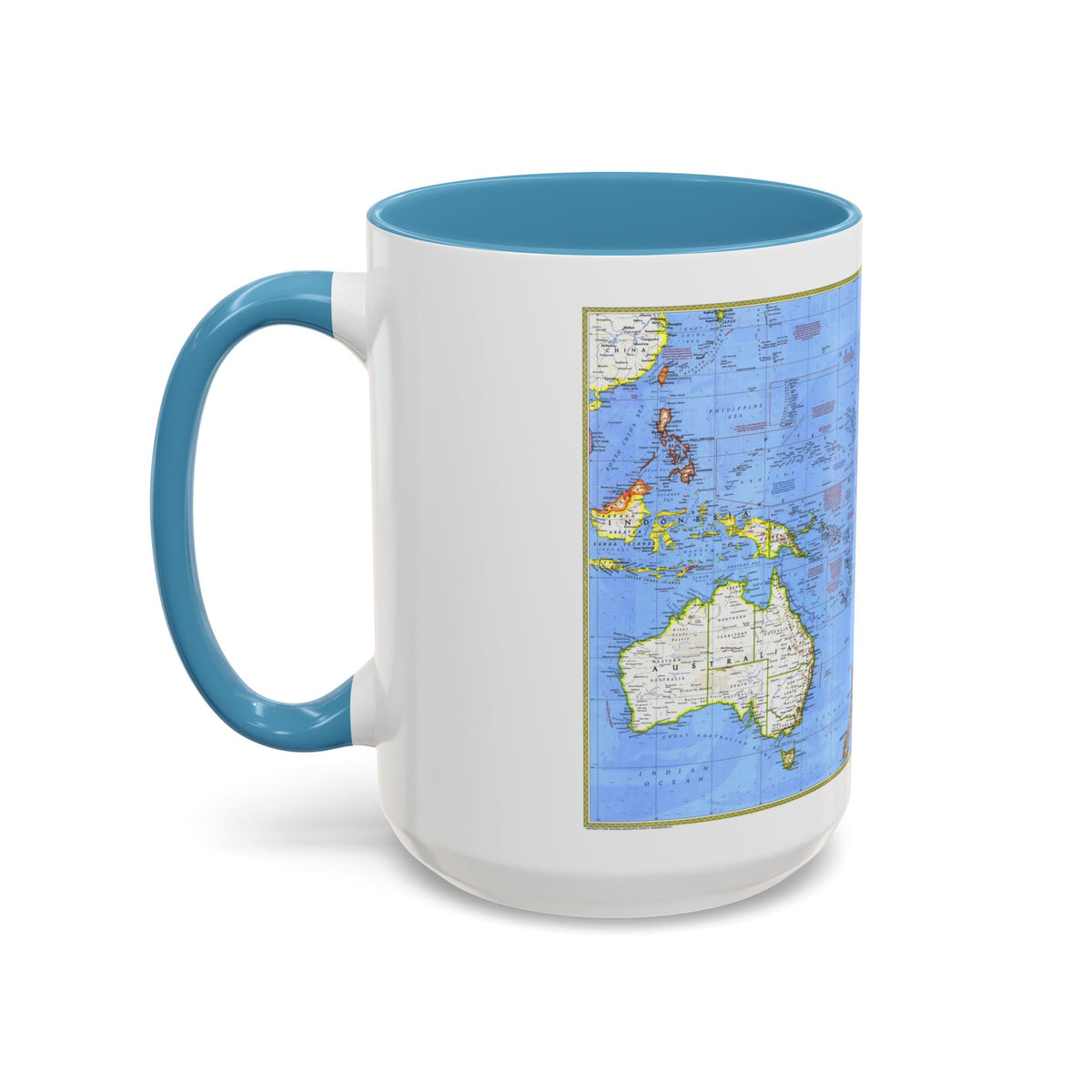 Pacific - Islands of the (1974) (Map) Accent Coffee Mug