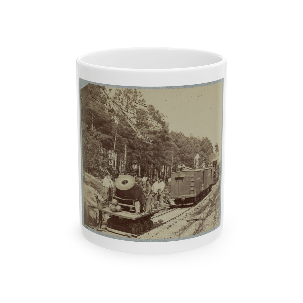 13 Inch Mortar  Dictator , In Front Of Petersburg, Va. (U.S. Civil War) White Coffee Mug
