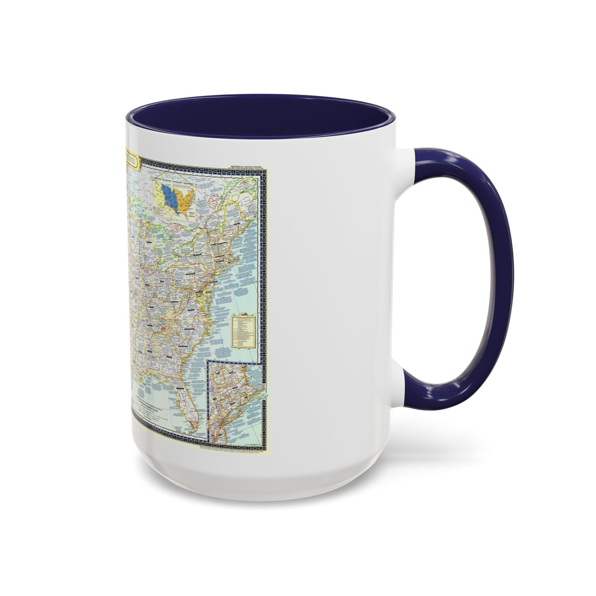 USA - An Historical Map (1953) (Map) Accent Coffee Mug