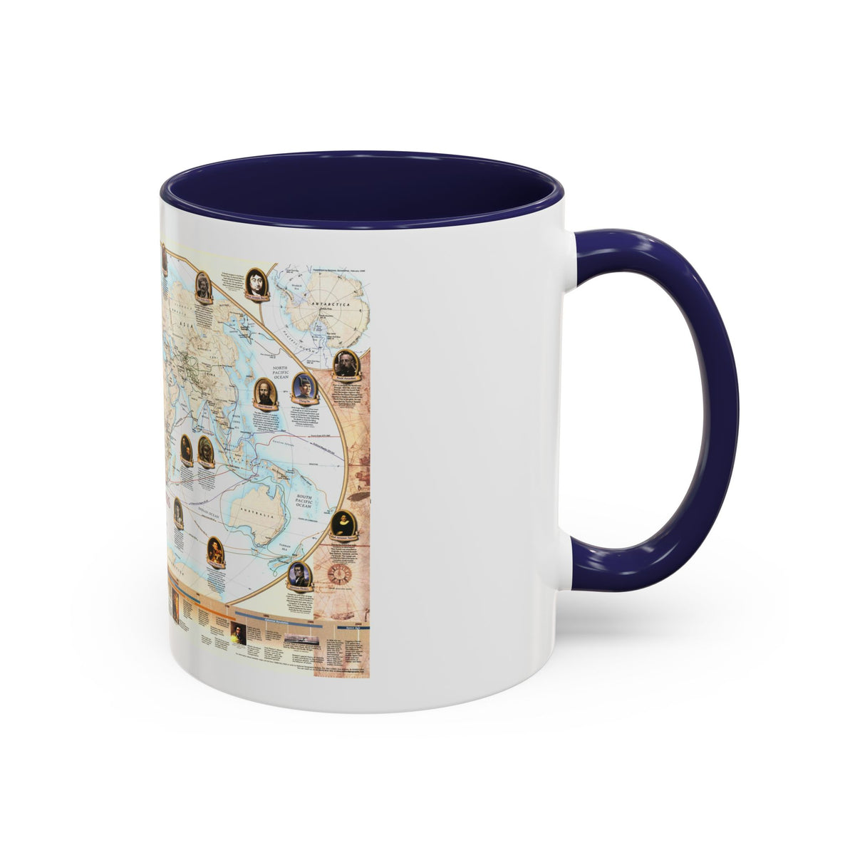 World Map - Explorers (1998) (Map) Accent Coffee Mug