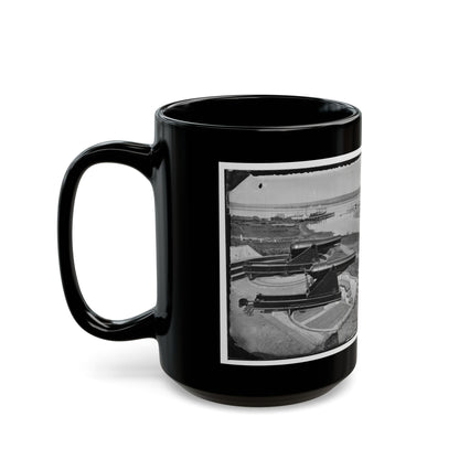 Alexandria, Va.  Battery Rodgers At Hunting Creek And The Potomac; 8-In. Parrott Gun In Foreground; A Rodman Gun Beyond (U.S. Civil War) Black Coffee Mug