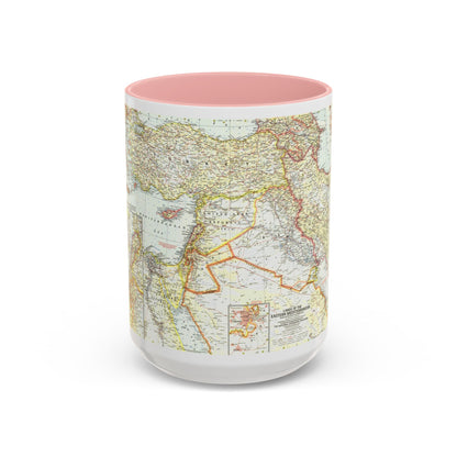 Middle East - The Eastern Mediterranean (1959) (Map) Accent Coffee Mug