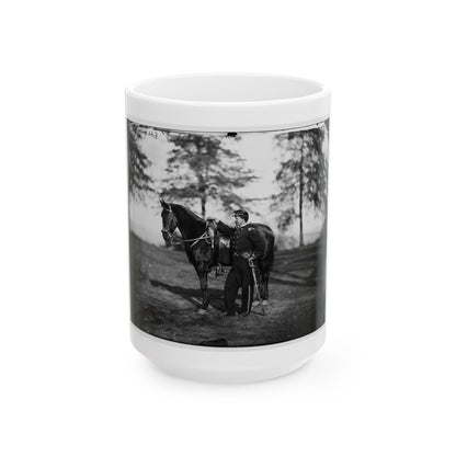 Brandy Station, Va. Lt. Col. Orson H. Hart, A.A.G. Of 3d Corps, And Horse (U.S. Civil War) White Coffee Mug