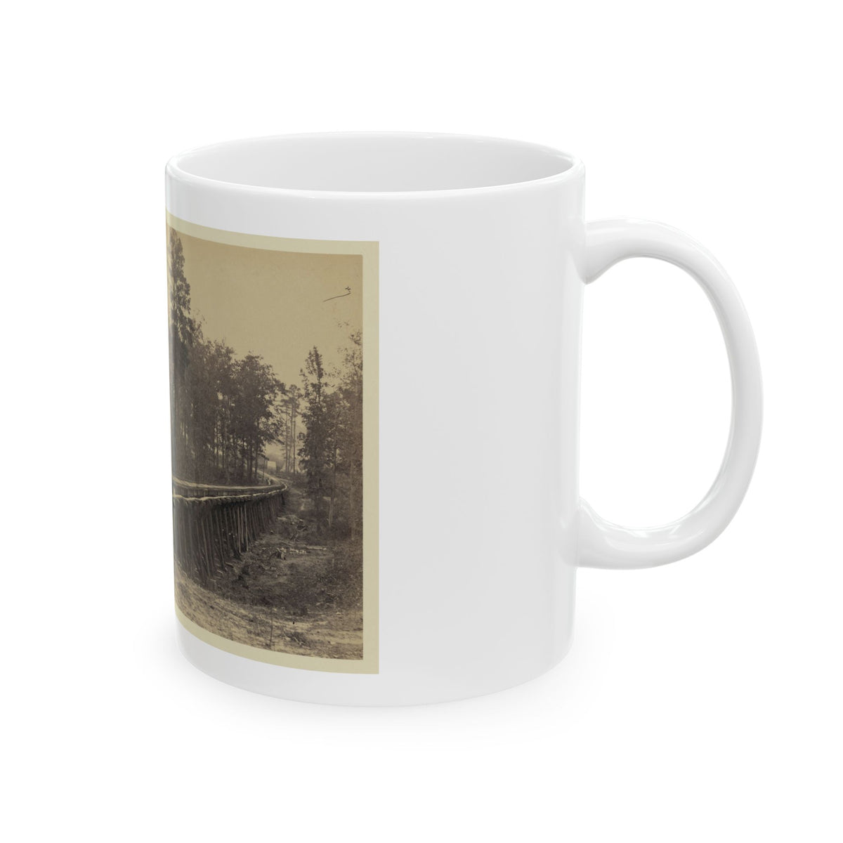 Railroad Bridge With Timber Trestles (U.S. Civil War) White Coffee Mug