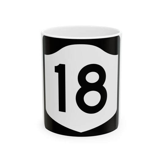 NY-18 (New York) (Road Sign) White Coffee Mug