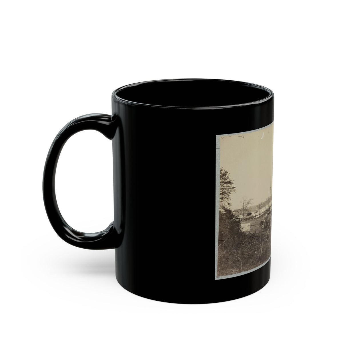 Broadway Landing, Appomattox River, Va., Butler's Signal Tower At Point Of Rocks, In Distance (U.S. Civil War) Black Coffee Mug
