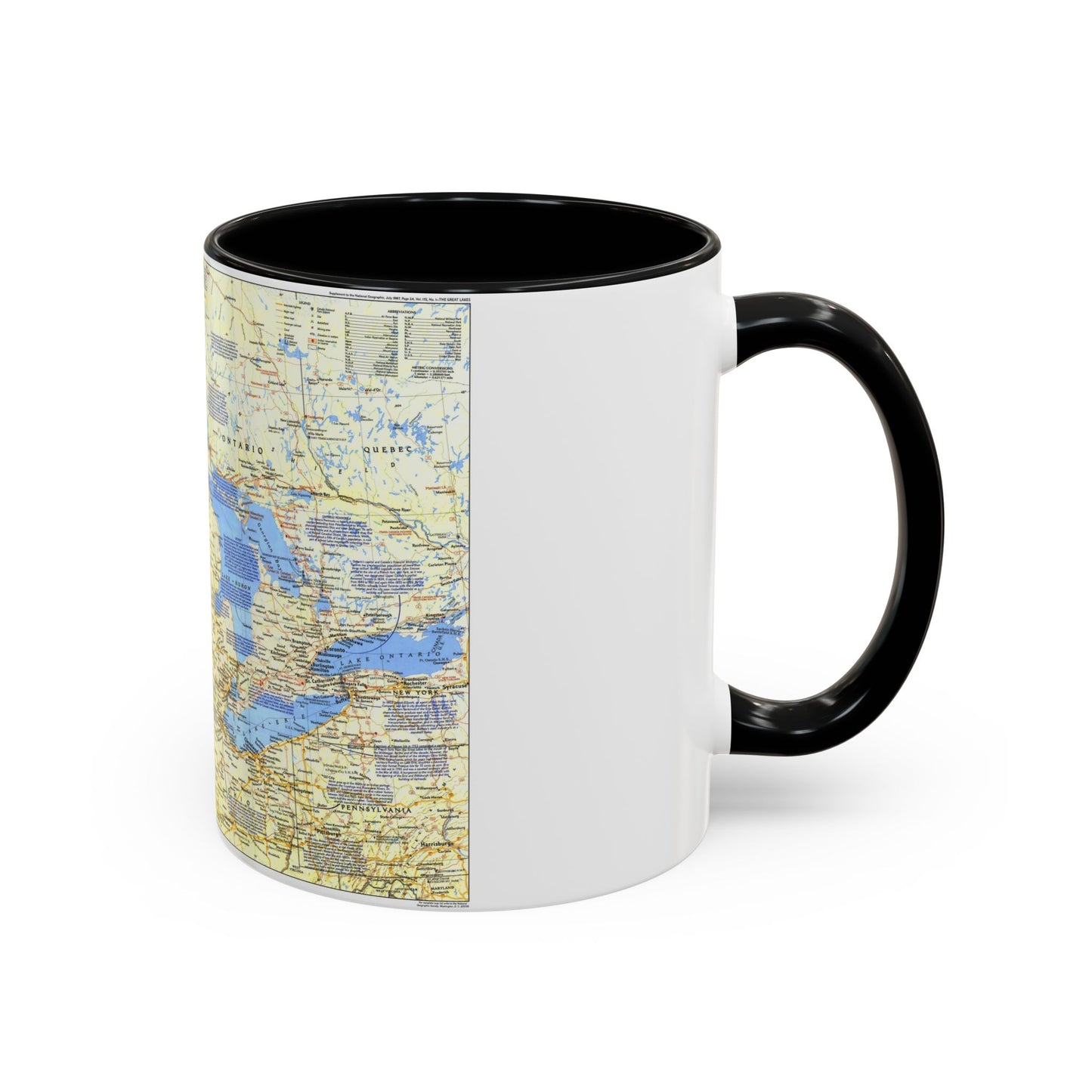 Canada - The Great Lakes 1 (1987) (Map) Accent Coffee Mug