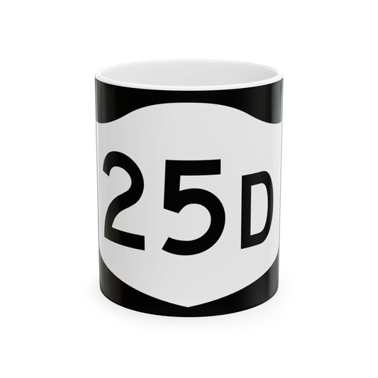 NY-25D (New York) (Road Sign) White Coffee Mug