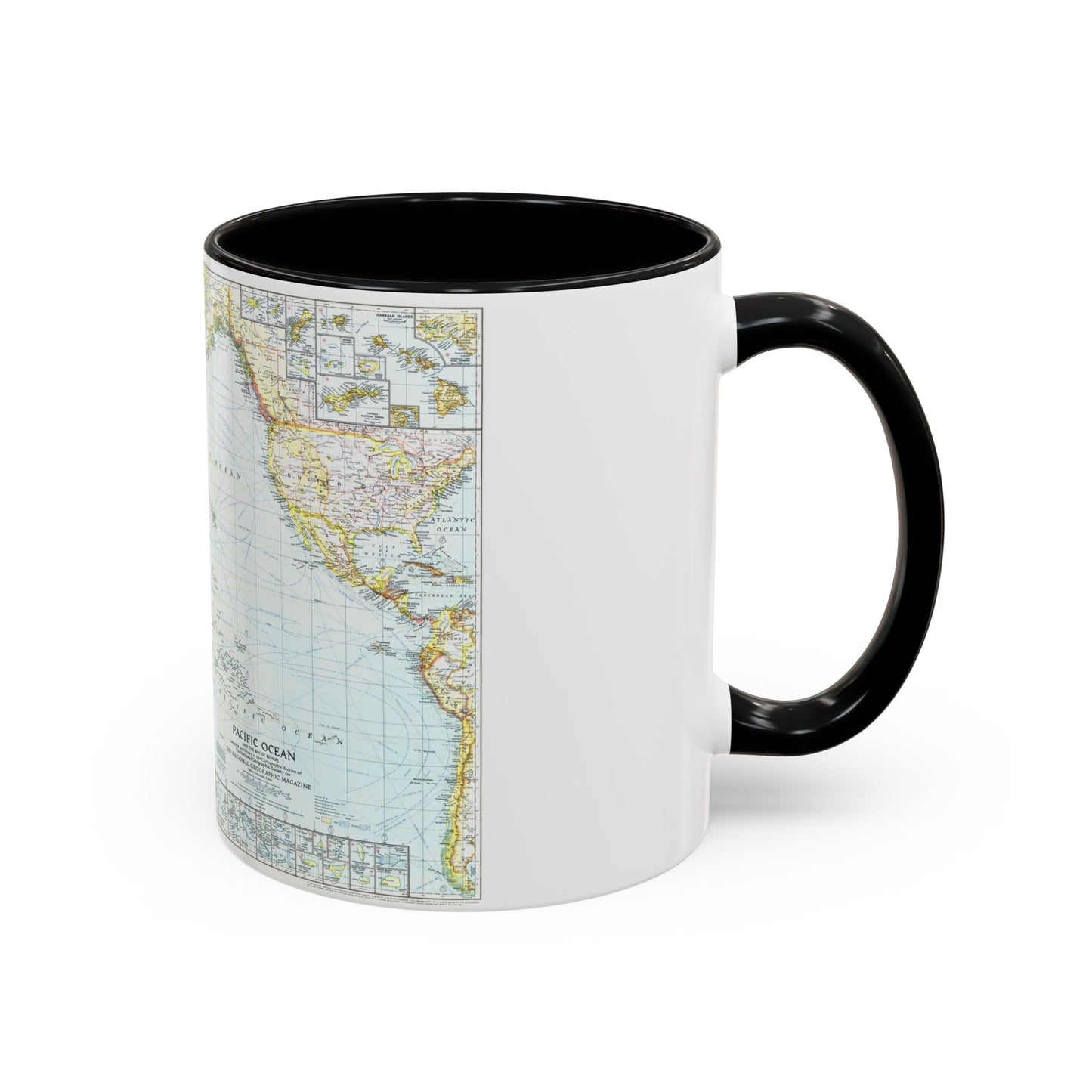 Pacific Ocean and the Bay of Bengal (1943) (Map) Accent Coffee Mug