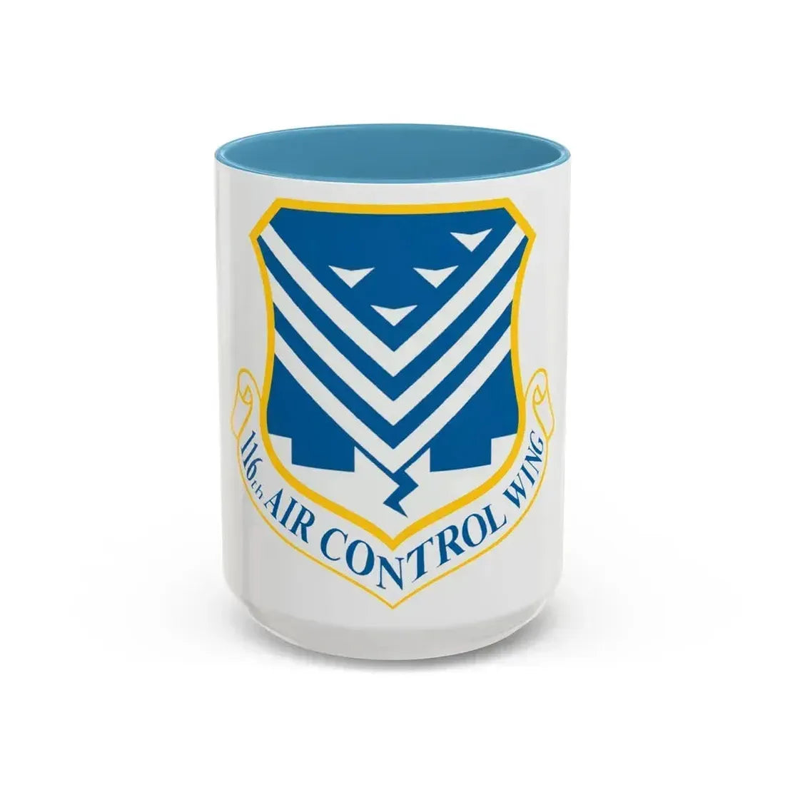 116th Air Control Wing (U.S. Air Force) Accent Coffee Mug 15oz Light Blue - Go Mug Yourself