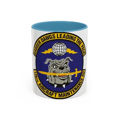 116th Aircraft Maintenance Squadron (U.S. Air Force) Accent Coffee Mug 11oz Light Blue - Go Mug Yourself