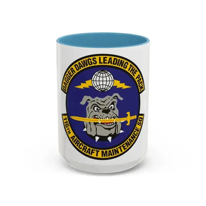 116th Aircraft Maintenance Squadron (U.S. Air Force) Accent Coffee Mug 15oz Light Blue - Go Mug Yourself