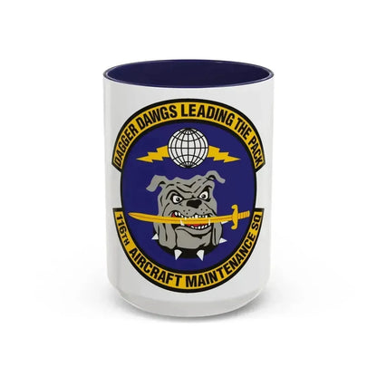 116th Aircraft Maintenance Squadron (U.S. Air Force) Accent Coffee Mug 15oz Navy - Go Mug Yourself