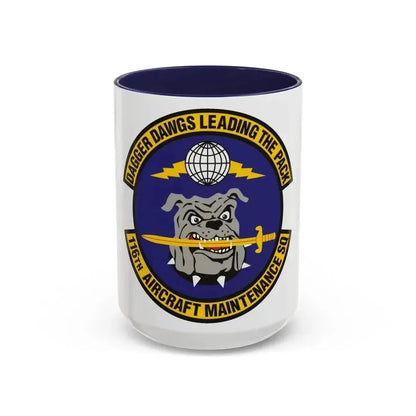 116th Aircraft Maintenance Squadron (U.S. Air Force) Accent Coffee Mug 15oz Navy - Go Mug Yourself
