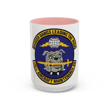 116th Aircraft Maintenance Squadron (U.S. Air Force) Accent Coffee Mug 15oz Pink - Go Mug Yourself