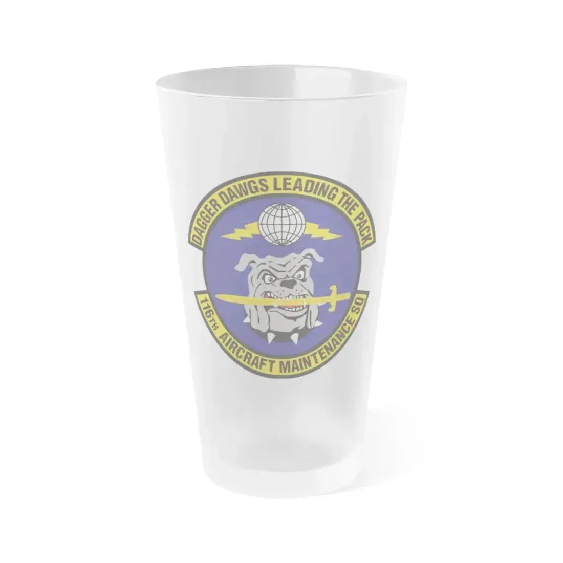 116th Aircraft Maintenance Squadron (U.S. Air Force) Frosted Pint Glass 16oz 16oz Frosted - Go Mug Yourself