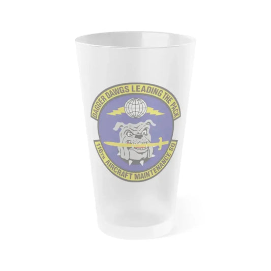 116th Aircraft Maintenance Squadron (U.S. Air Force) Frosted Pint Glass 16oz 16oz Frosted - Go Mug Yourself
