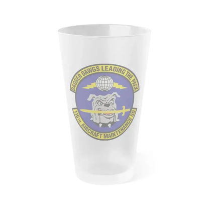 116th Aircraft Maintenance Squadron (U.S. Air Force) Frosted Pint Glass 16oz 16oz Frosted - Go Mug Yourself