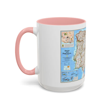 Spain and Portugal (1998) (Map) Accent Coffee Mug