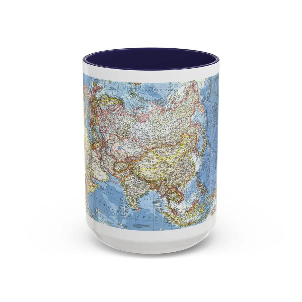 Asia and Adjacent Areas (1959) (Map) Accent Coffee Mug