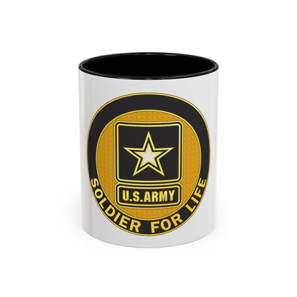Soldier for Life Lapel Button (U.S. Army) Accent Coffee Mug