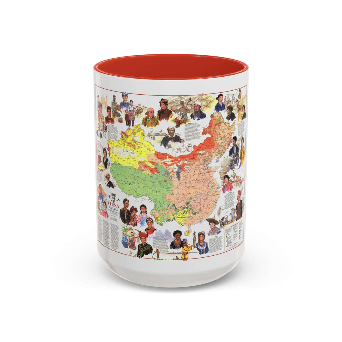 China - The Peoples (1980) (Map) Accent Coffee Mug