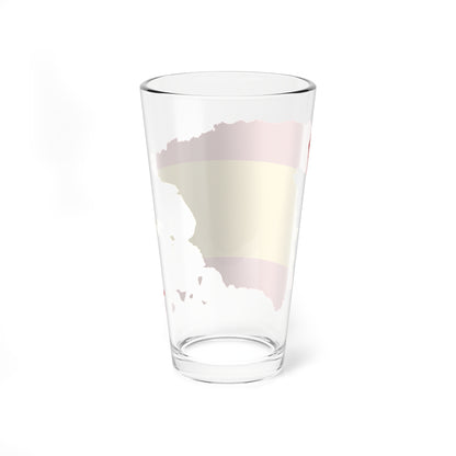 Silhouette Spain with Flag (Spain) Pint Glass 16oz