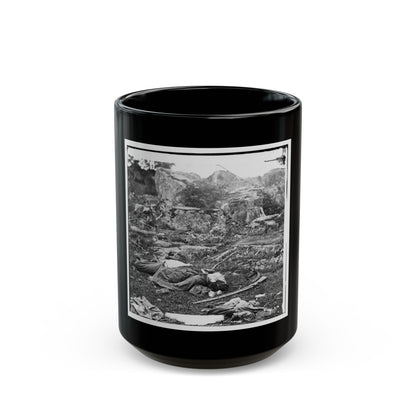 Gettysburg, Pa. Dead Confederate Soldiers In  The Devil's Den (U.S. Civil War) Black Coffee Mug