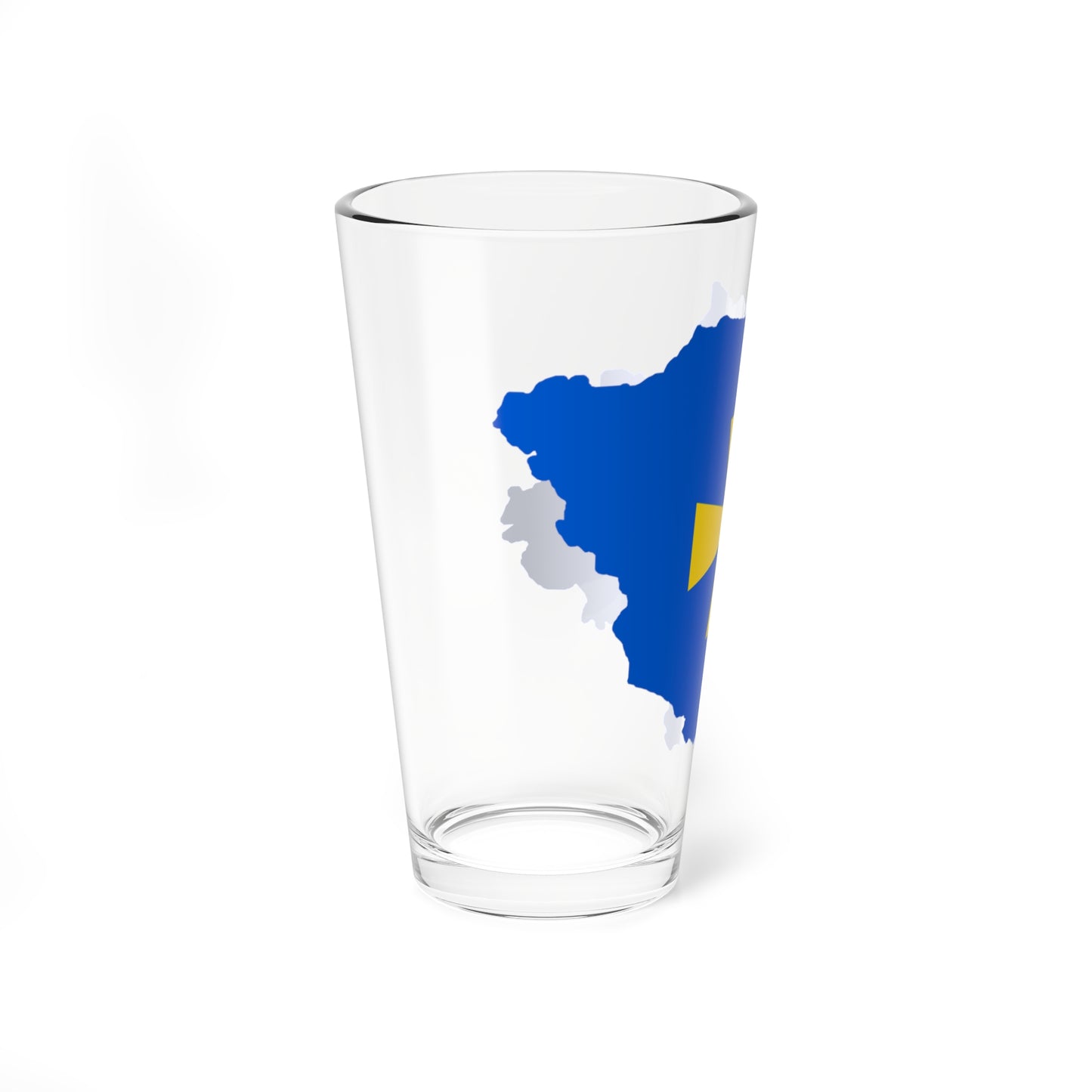 Flag-map of Poltava Oblast (Ukraine) Pint Glass 16oz