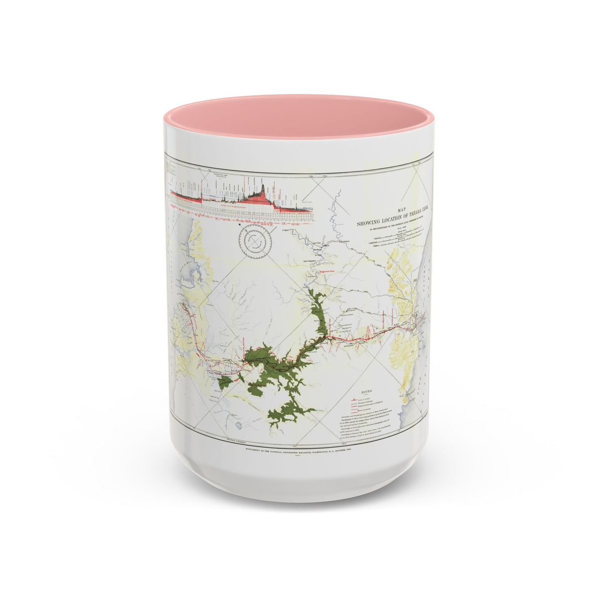 Central America - Panama Canal (1905) (Map) Accent Coffee Mug