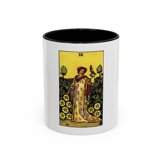 The 9 of Pentacles (Tarot Card) Accent Coffee Mug