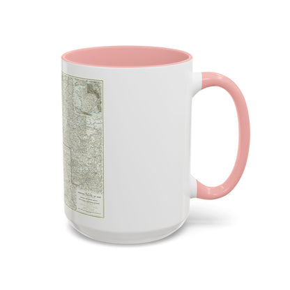 Western Theatre of War (1918) (Map) Accent Coffee Mug