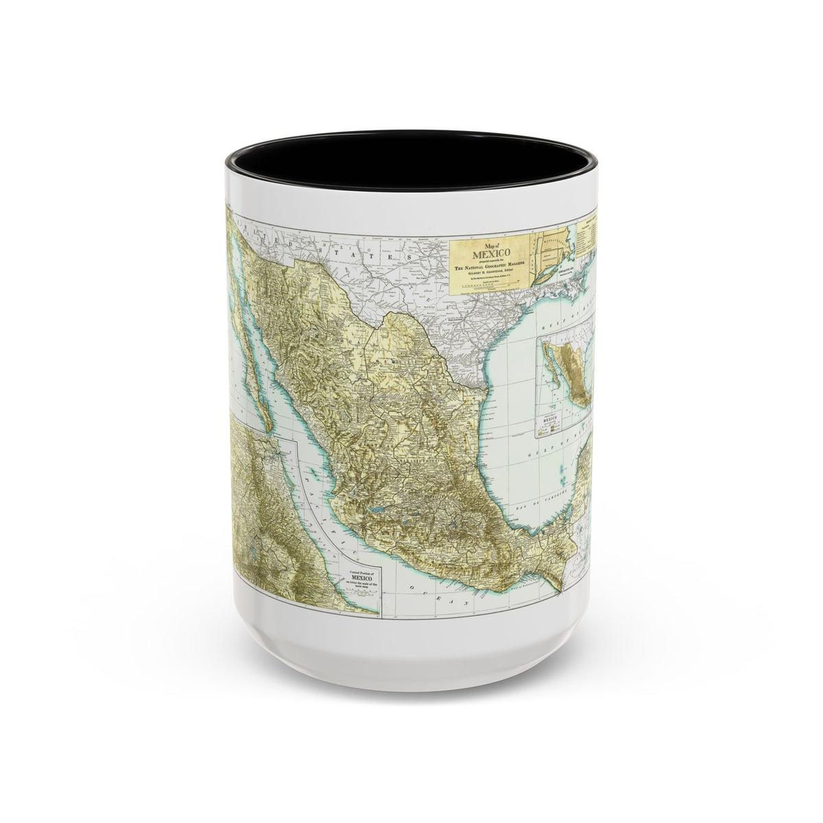 Central America & Mexico (1916) (Map) Accent Coffee Mug