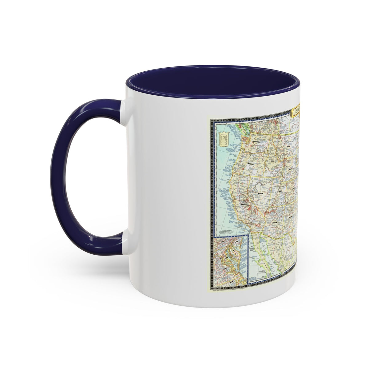 USA - An Historical Map (1953) (Map) Accent Coffee Mug