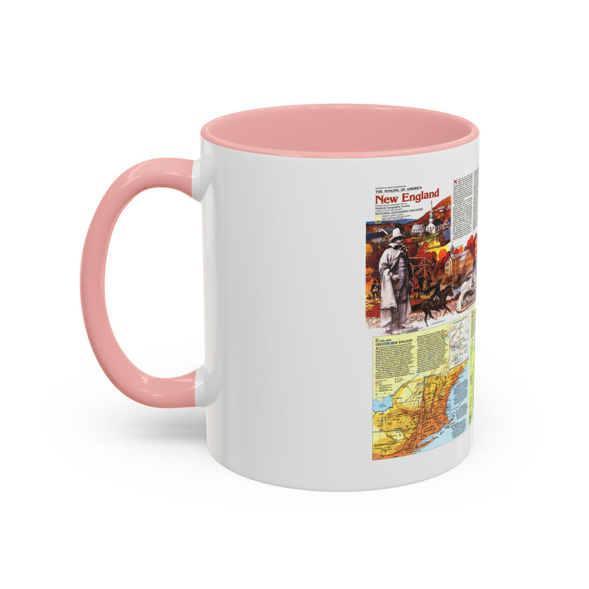 USA - New England 2 (1987) (Map) Accent Coffee Mug