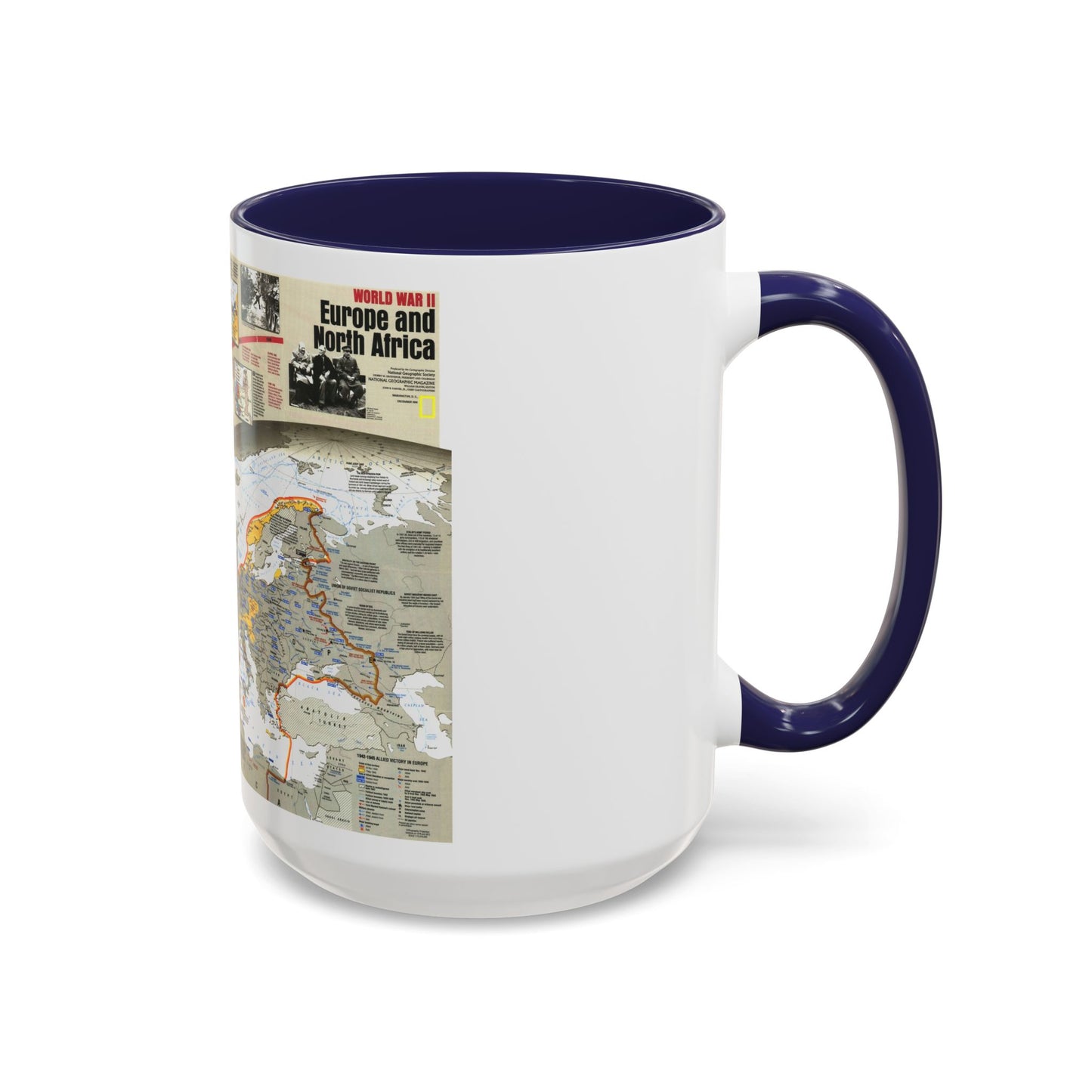 World War II- Europe and North Africa (1991) (Map) Accent Coffee Mug