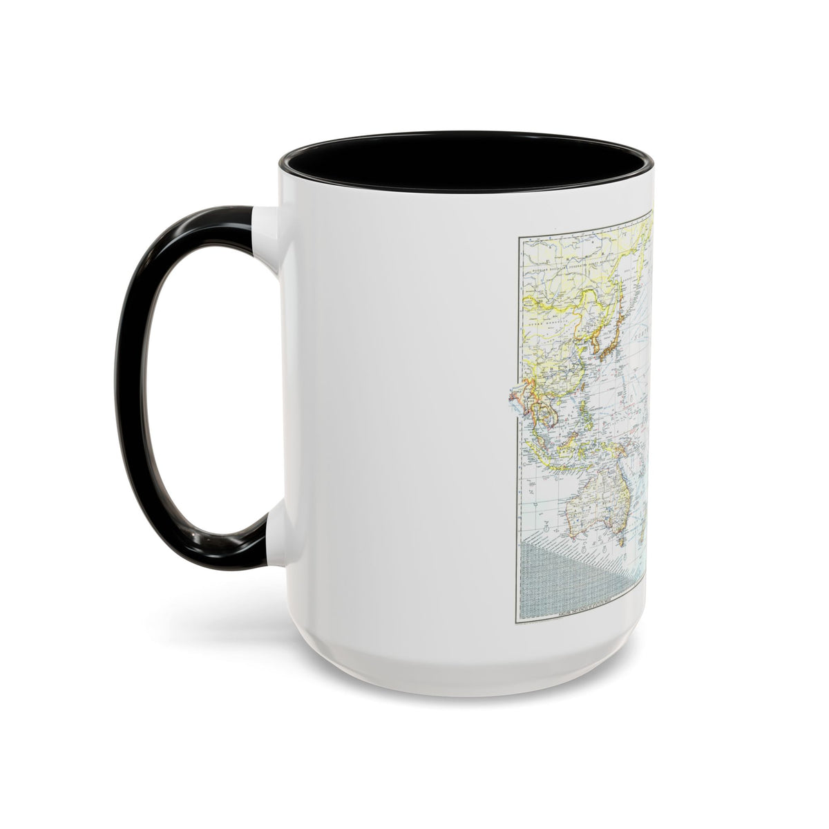 Pacific Ocean - Theater of War (1942) (Map) Accent Coffee Mug