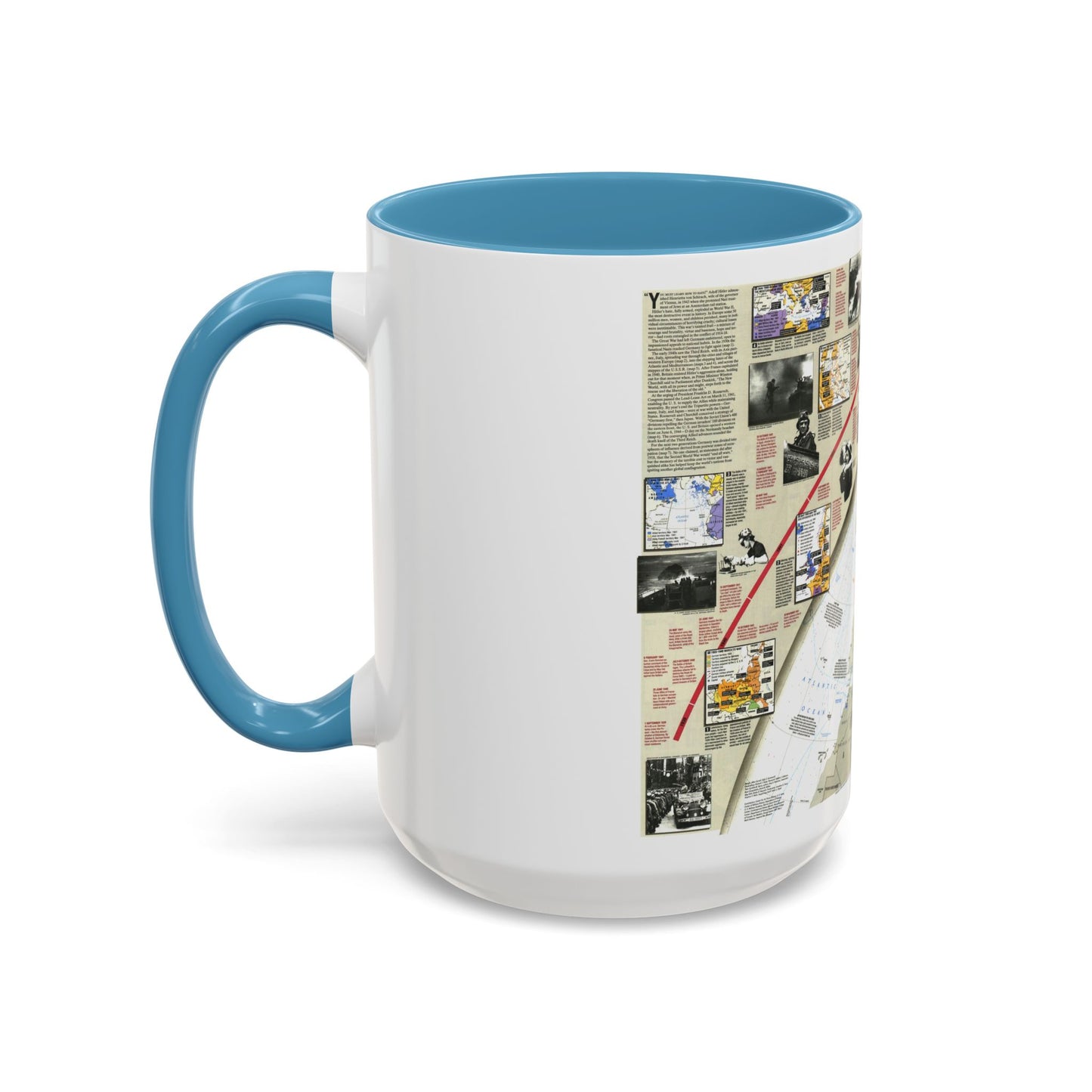 World War II- Europe and North Africa (1991) (Map) Accent Coffee Mug