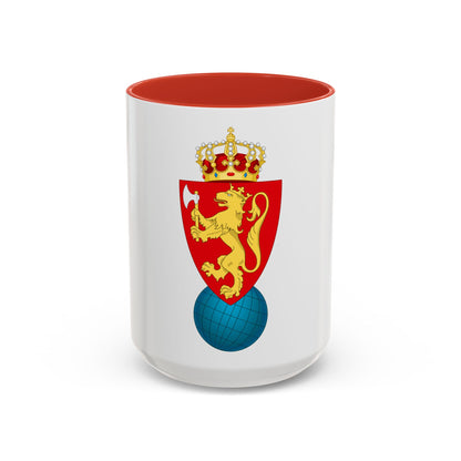 Coat of arms of the Geographical Survey of Norway - Accent Coffee Mug