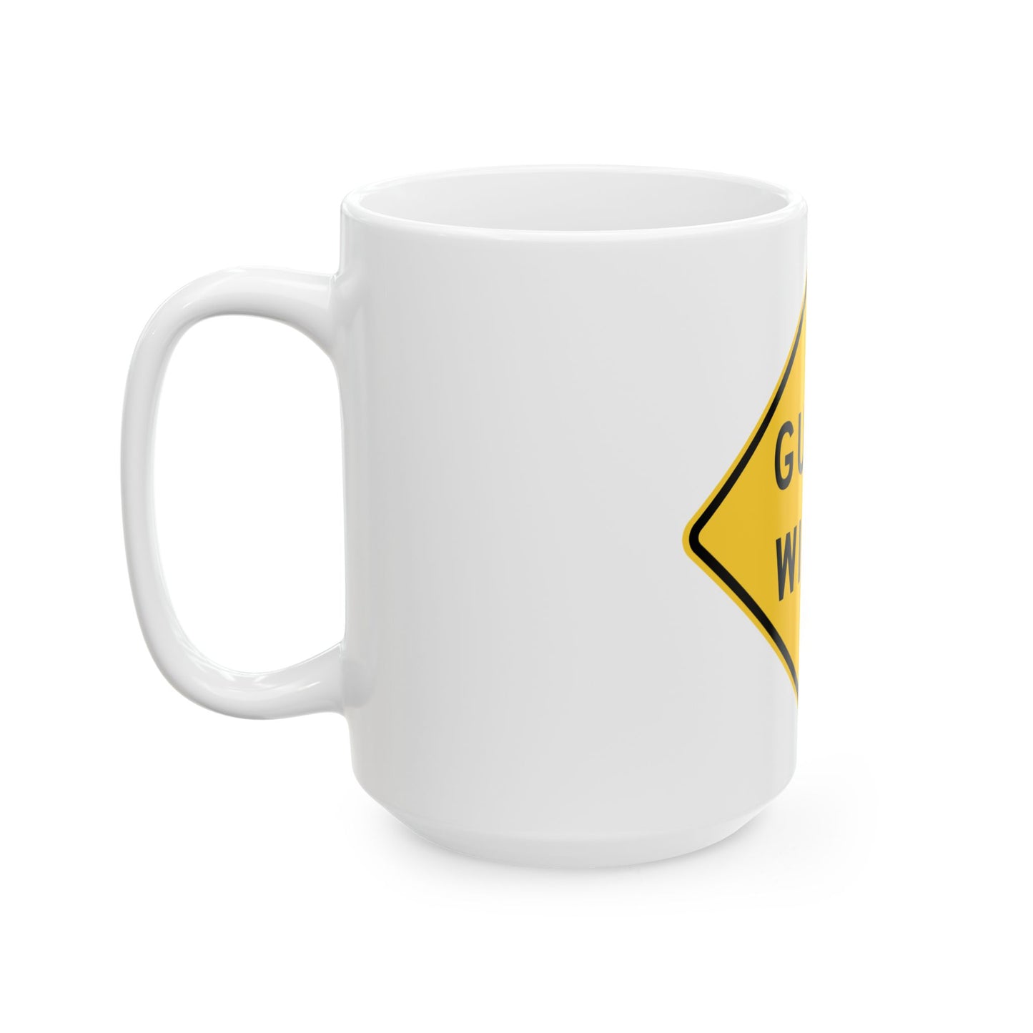 WISDOT W8-72 (Wisconsin) (Road Sign) White Coffee Mug-Go Mug Yourself