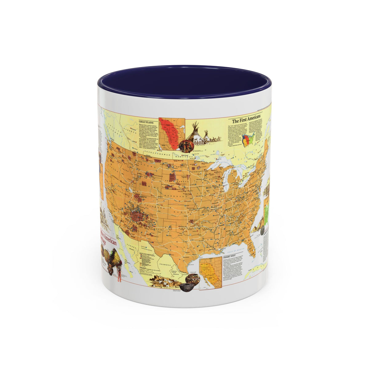 North America - Native American Heritage (1991) (Map) Accent Coffee Mug