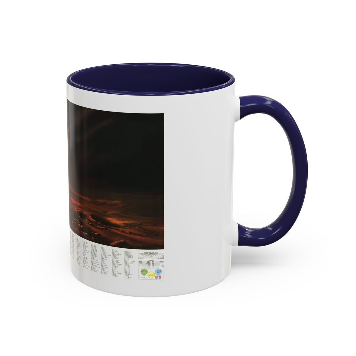 Space - MARS, Dusty Face of (1973) (Map) Accent Coffee Mug