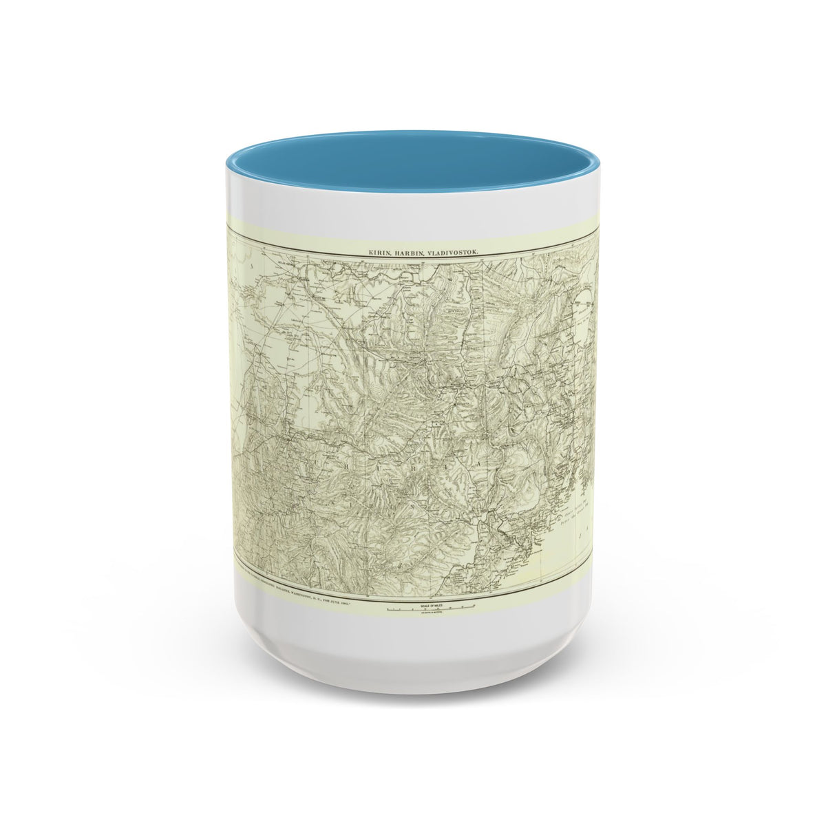 Asia - Kirin, Harbin, Vladivostok (1905) (Map) Accent Coffee Mug