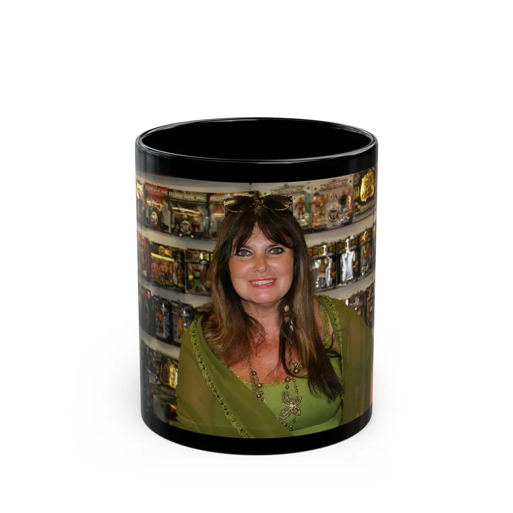 Caroline Munro #217 (Vintage Female Icon) Black Coffee Mug-11oz-Go Mug Yourself