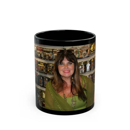 Caroline Munro #217 (Vintage Female Icon) Black Coffee Mug-11oz-Go Mug Yourself