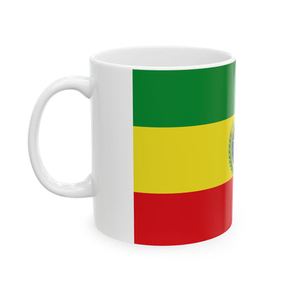 Flag of Ethiopia 1975-1987 with emblem (Ethiopia) White Coffee Mug